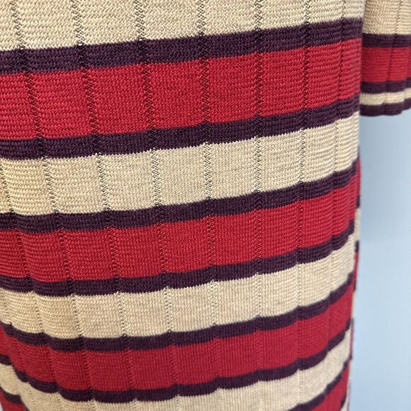 Trina Turk Midi Sweater Dress Womens Large‎ Marino Wool  Long Stripped Tie - Picture 4 of 12